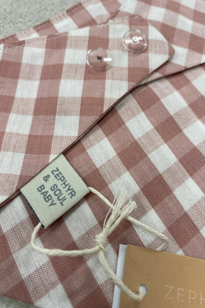 Cotton Bib - Pink Gingham