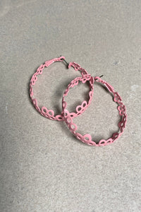 Pink Cutout Hoops