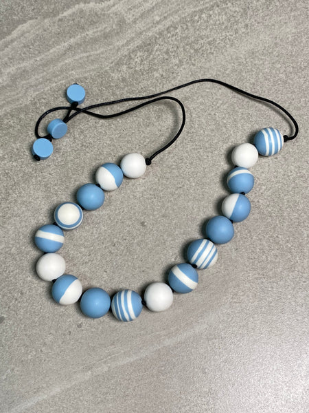Blue Candy Stripe Necklace