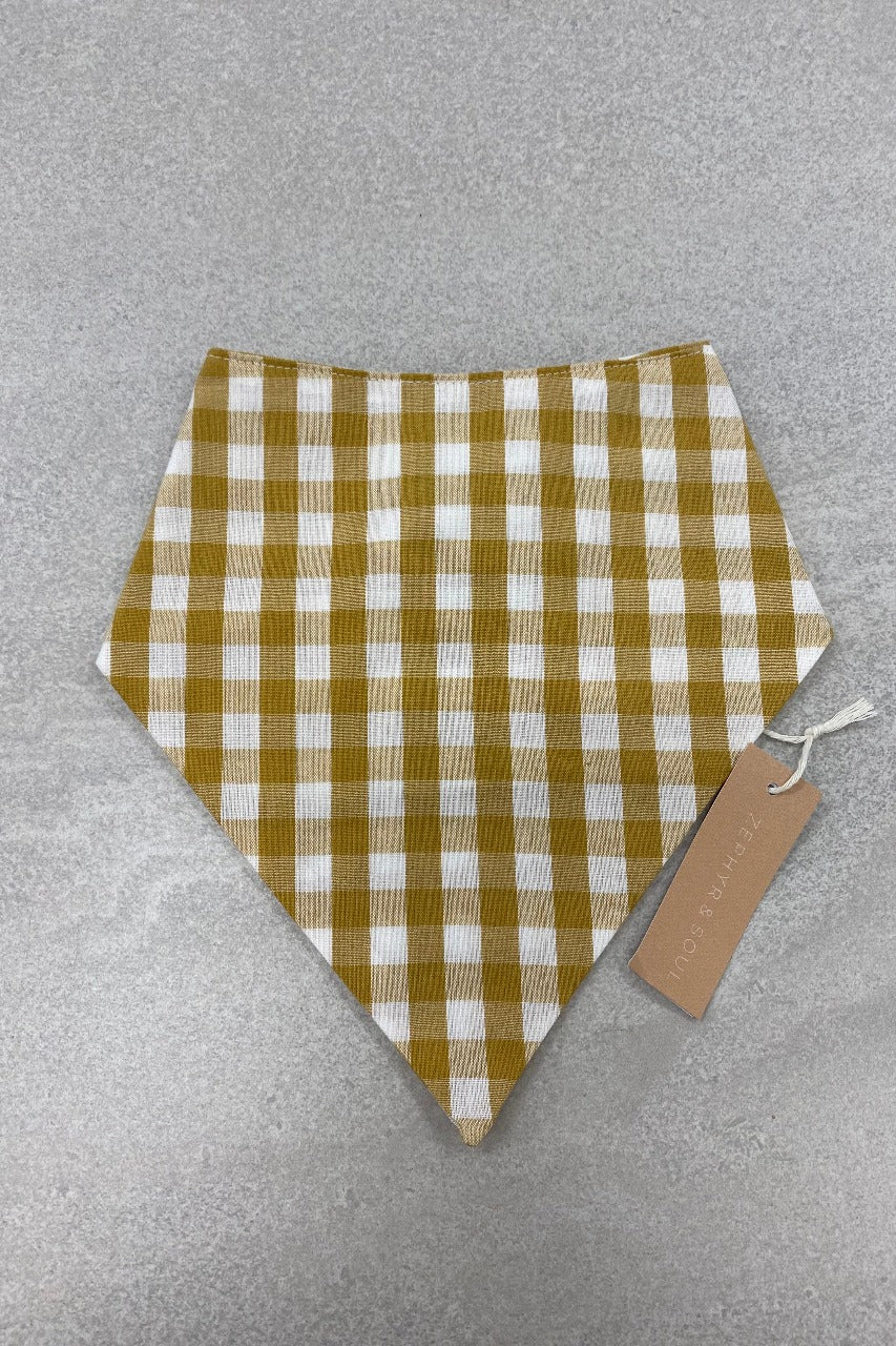 Cotton Bib - Mustard Gingham