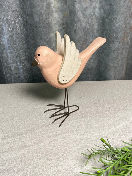 Blush Wooden Bird