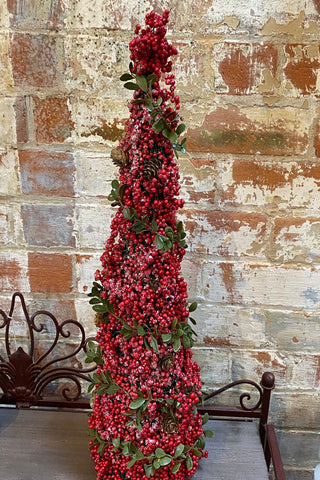 Berry & Leaves Xmas Cone