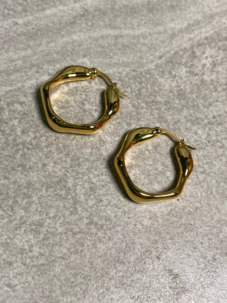 Wave Gold Plated Hoops