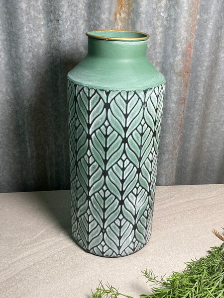 Green Tin Garden Vase