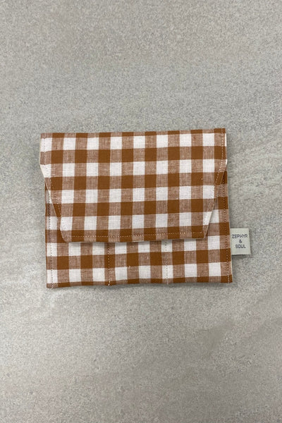 Essential Oil Pouch - Clay Gingham