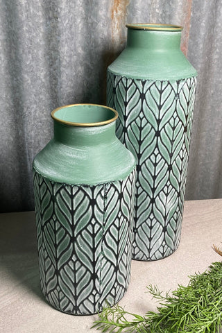 Green Tin Garden Vase