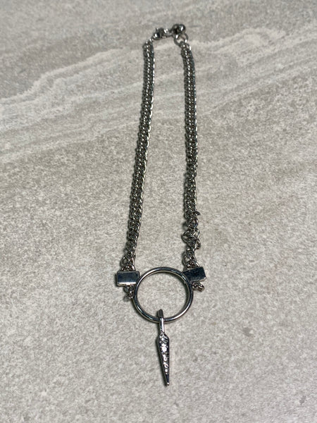 Arrow Drop Circle Necklace