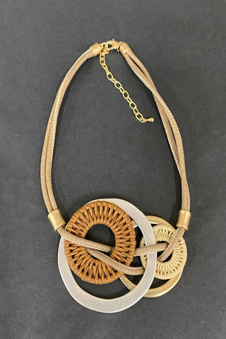 Metal Rattan Ring Necklace