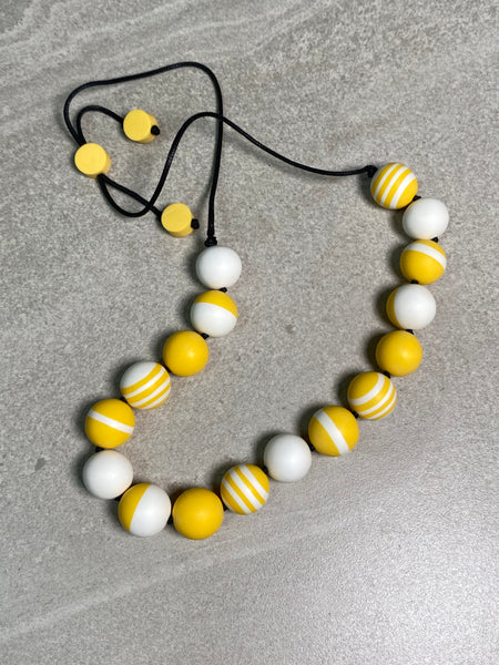 Yellow Candy Stripe Necklace