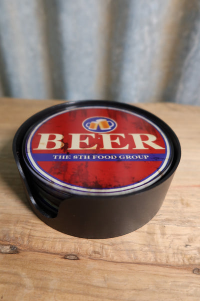 S/6 Glass Beer Coasters