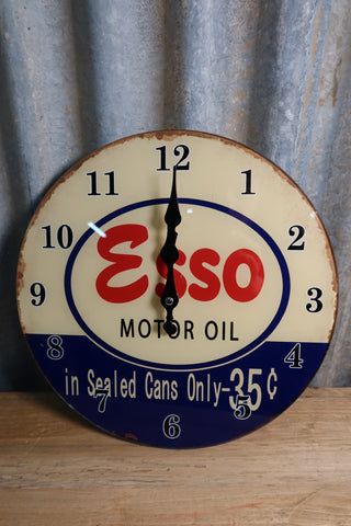 Glass Esso Clock