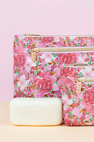 Pink Flourish Cosmetic Bag