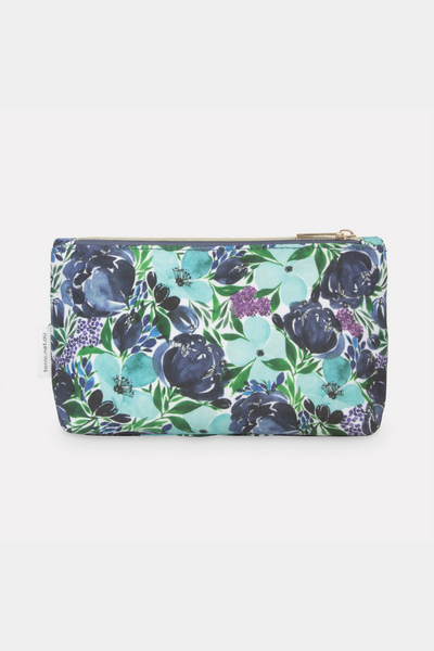 Blue Flourish Cosmetic Bag