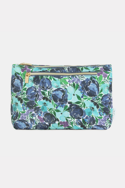 Blue Flourish Cosmetic Bag